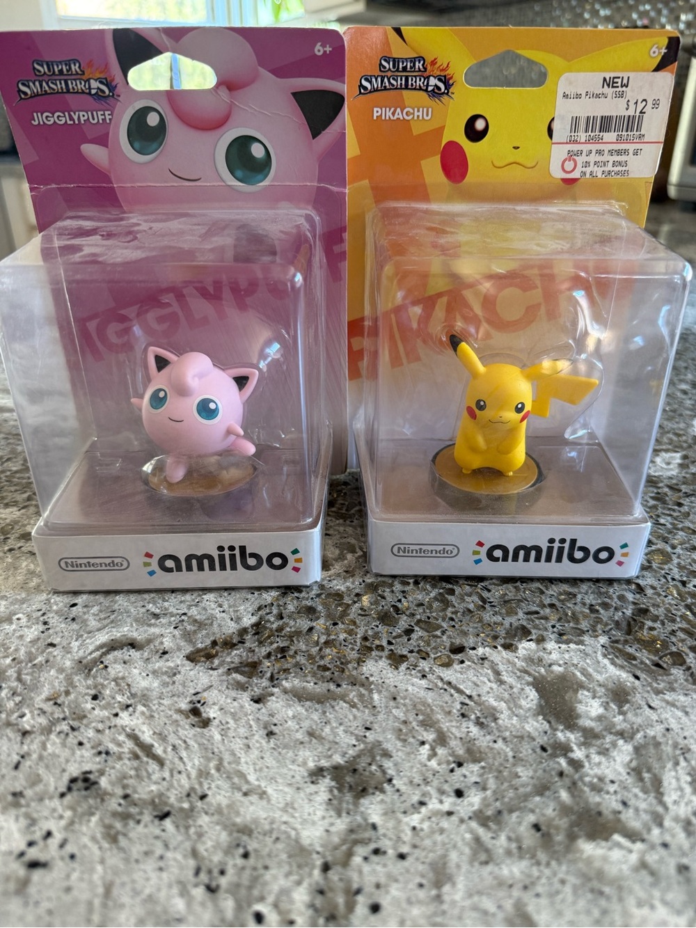 Nintendo amiibo Jigglypuff & Pikachu Figures - Pink and Yellow
